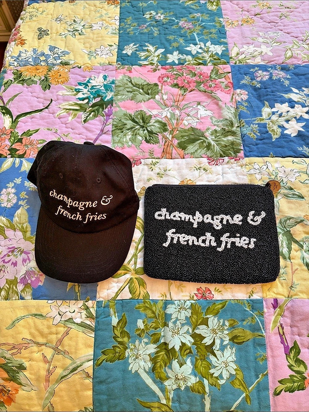 New York Kate Spade x Target Champagne & French Fries Beaded Clutch and Hat